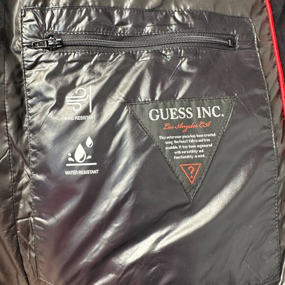 GUESS‎ Men's Unisex Insulated Mid-Weight Faux Fur Hooded Puffer Jacket , Black - Picture 7 of 15